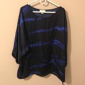 Silky Navy Blouse Size 2X